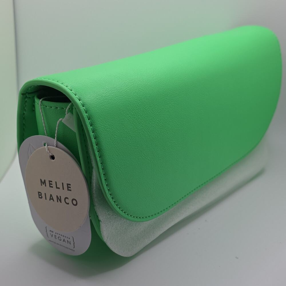 Melie Bianco Neon Green Magnetic Snap Lined Women's Shoulder Bag